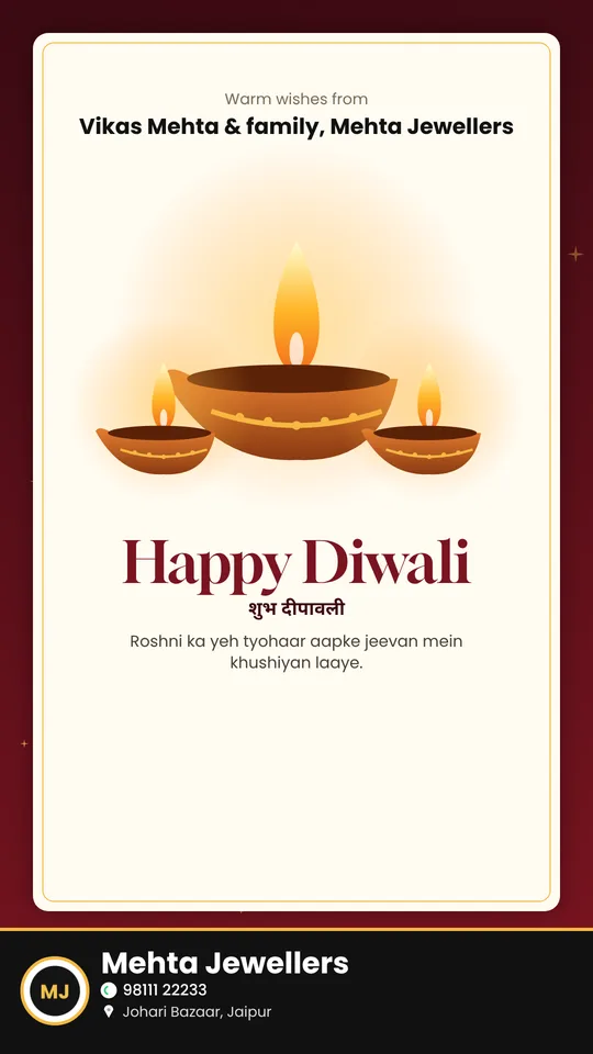 Diwali greeting card Status